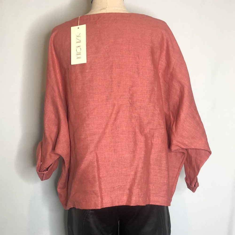 Suzie Kondi The Safari Linen Oversized Pink Top- Dessert Rose XS - Picture 4 of 11